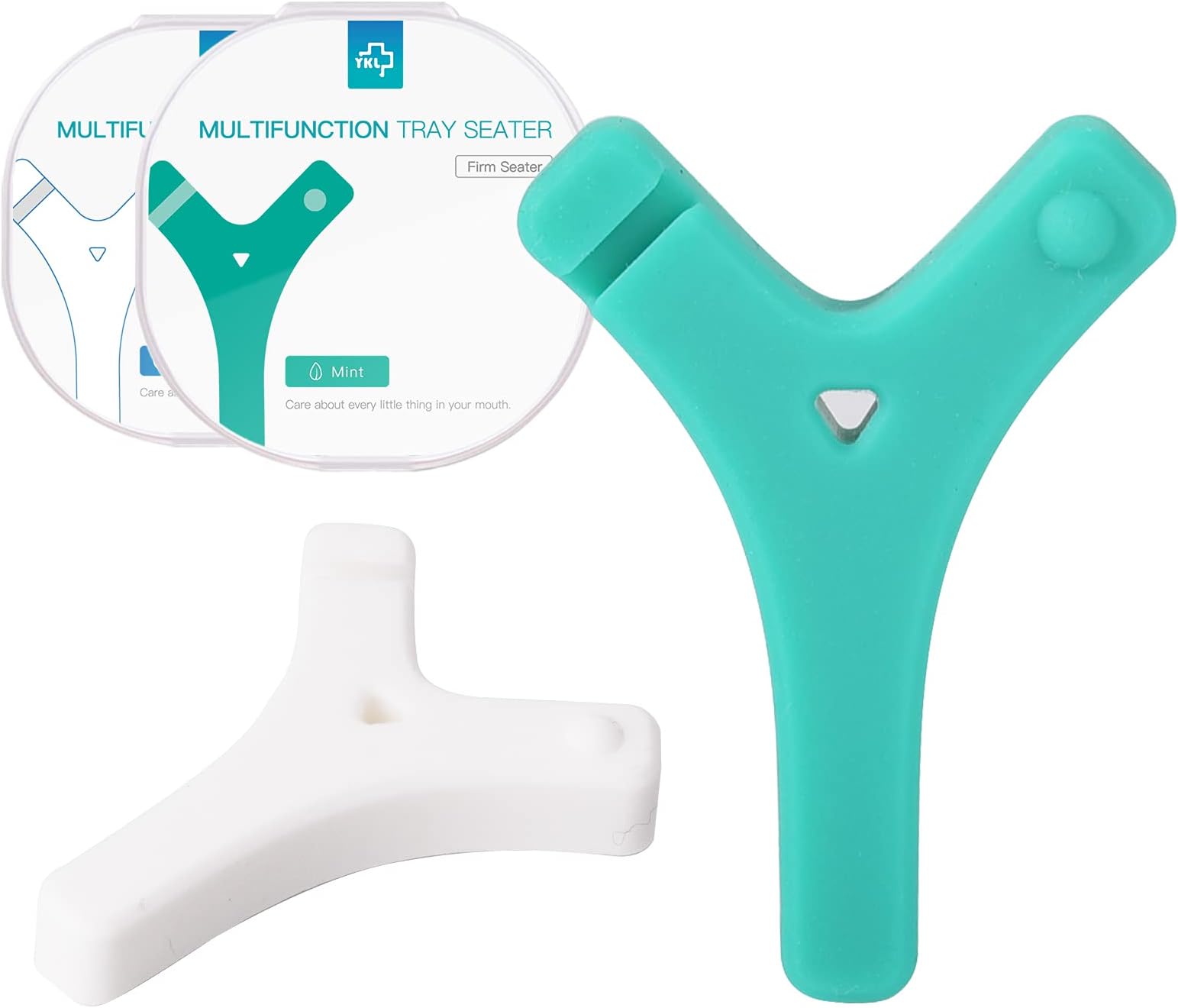 Y-Shaped Aligner Chewie 2 Packs Teeth Chewies (Mint+Original)
