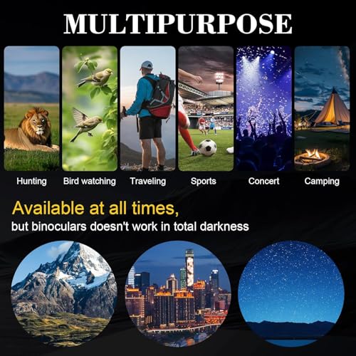Image of Tobo 12x42 Binoculars for Adults, BAK4 Prism FMC Lens Large Eyepieces, HD Professional Binoculars for Bird Watching, Hunting, Hiking, Travel Sightseeing, Concerts, Sports with Smart Phone TD-1468IM