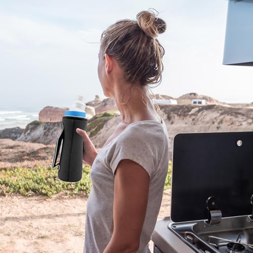 Portabotellas de agua con aislamiento de neopreno: soporte ligero para bebidas, funda duradera para botellas deportivas | Recipientes de vidrio para refrescos y cerveza con cubierta aislante reutiliza - imagen 2