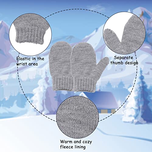 Image of ACTLATI Winter Dinosaur Boy Winter Hat Scarf Mittens Set Warm Beanies Earflap Fleece Pompom Lining Cap for Toddler Kids