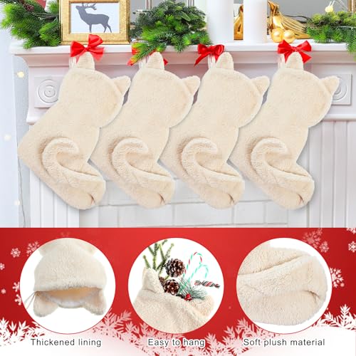 Chaussettes de Noël chat en confection rustique pour décoration raffinée de salon - 5