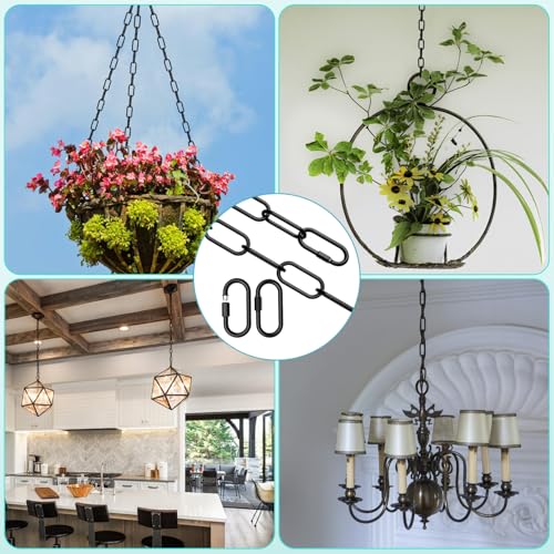 Image of 3 Feet Industrial Black Light Fixture Chain, Plant Hanging Chain, with Detachable Link, Maximum Load is 60 Pounds