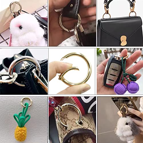 Image of Spring O Rings Keyring Buckle, 8PCS Round Carabiner Snap Clip, Key Ring Clip DIY Accessories for Handbag Key Keychain TXZWJZ, Silver, 1 1 /4 inch(32 mm)