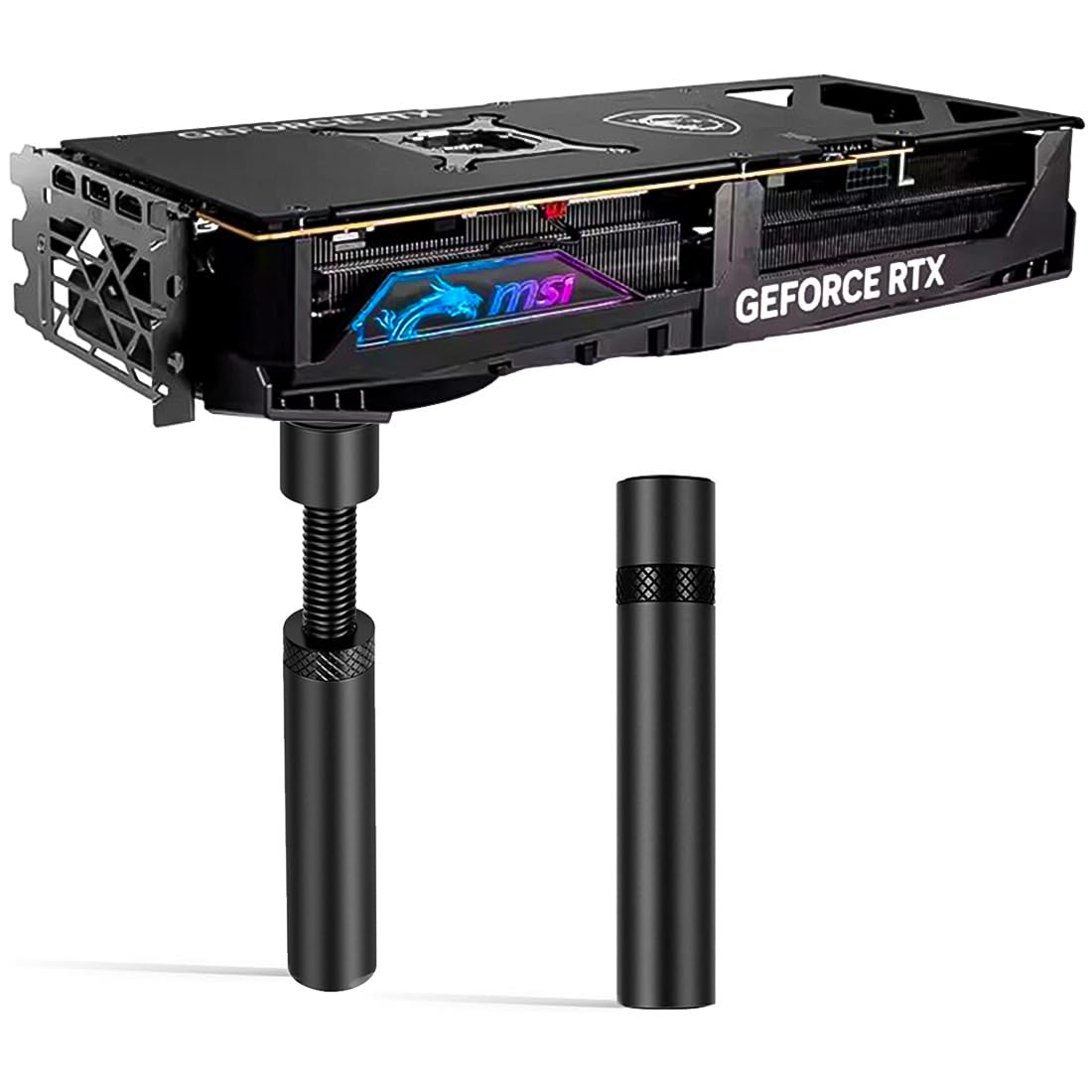Supporto GPU Magnetico In Alluminio – Altezza Regolabile Da 48 A 80 Mm, Nero - 2