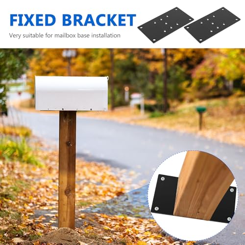 4 Pcs Post Base for Concrete Heavy Duty Patio Column Base Plate, Post Base Steel Plates - Image 4