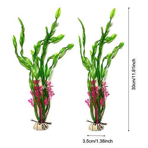 PietyPet 12 Pack Large Aquarium Plants Artificial Aquatic Plants Lifelike Decor Fish Tank Plants, Aquarium Decorations for Household and Office Aquarium Simulation (12 inch)