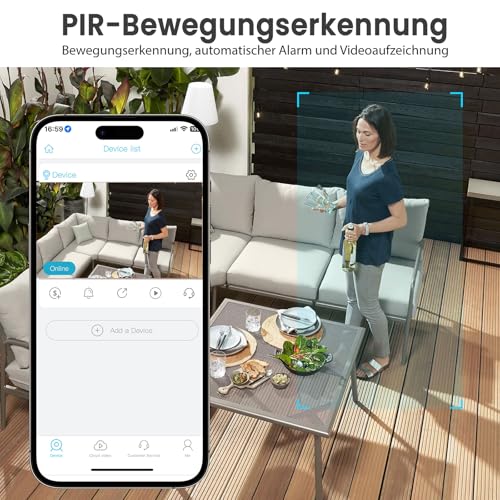 aidowocam Mini Kamera,4K Überwachungskamera Innen, Kamera Überwachung Innen,WiFikamera Live Übertragung Handy APP Für Lange Standby 2800mAh Akku Kamera,Bewegungsmelder/Nachtsicht/Cloud