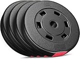 Hop-Sport Hantelscheiben-Set 5, 10, 20, 30 kg Kunststoff Gewichte 30 mm Hanteln Gewichtsscheiben (4 x 5 kg)