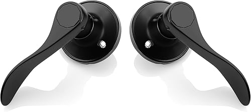 Miniatura 6 de Probrico Paquete de 12 manijas de puerta simuladas para mano izquierda y derecha, manija de puerta francesa estilo ondulado con acabado negro,