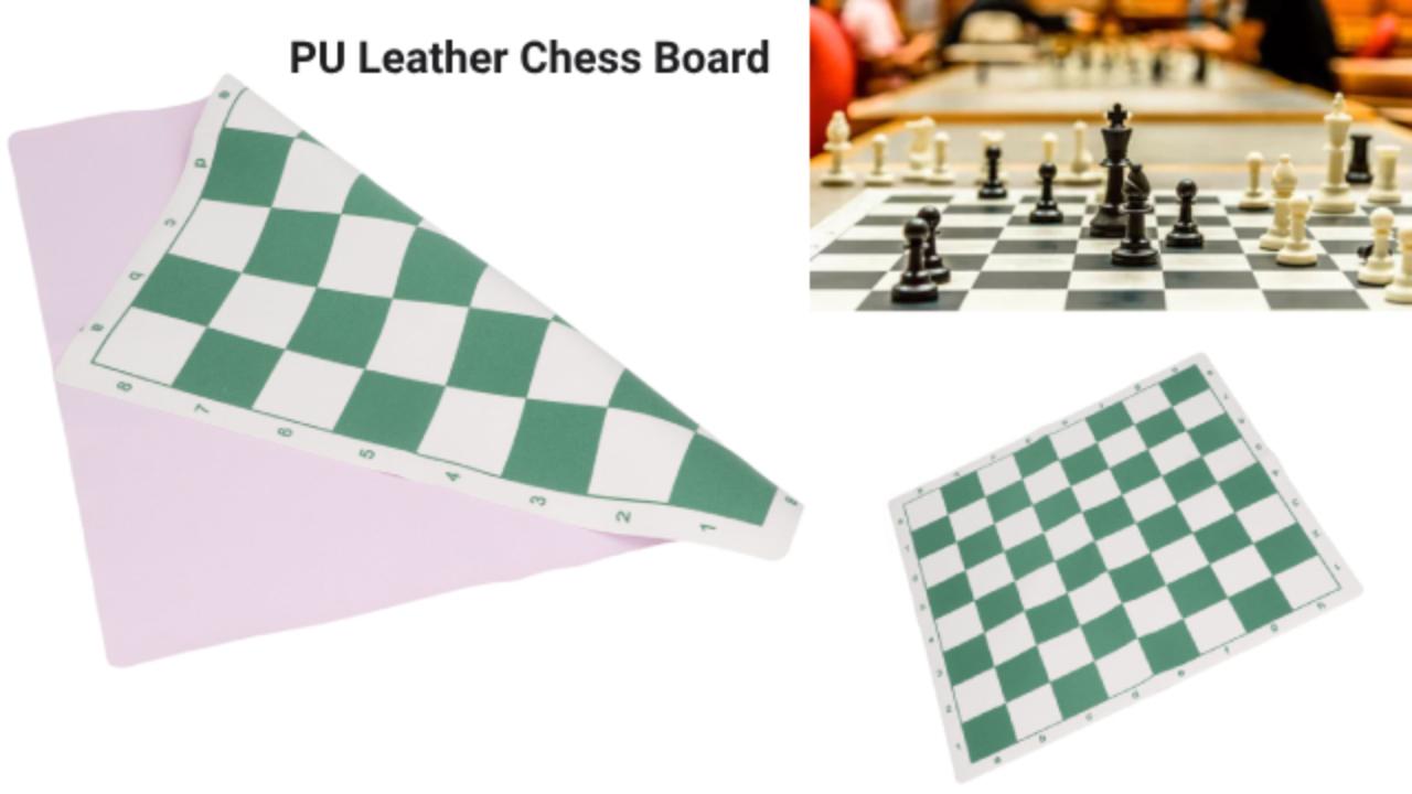 Tapis D'échecs De Tournoi Portable – Enroulable En Cuir PU – Léger Et Antidérapant – Pour Jeu En Extérieur Ou Voyage (34 X 34 Cm)