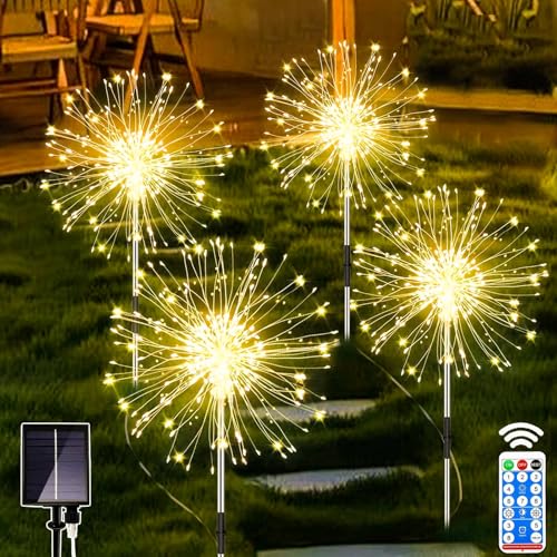 Joycome Solarlampen für Außen 4x120 LED Solarleuchten...