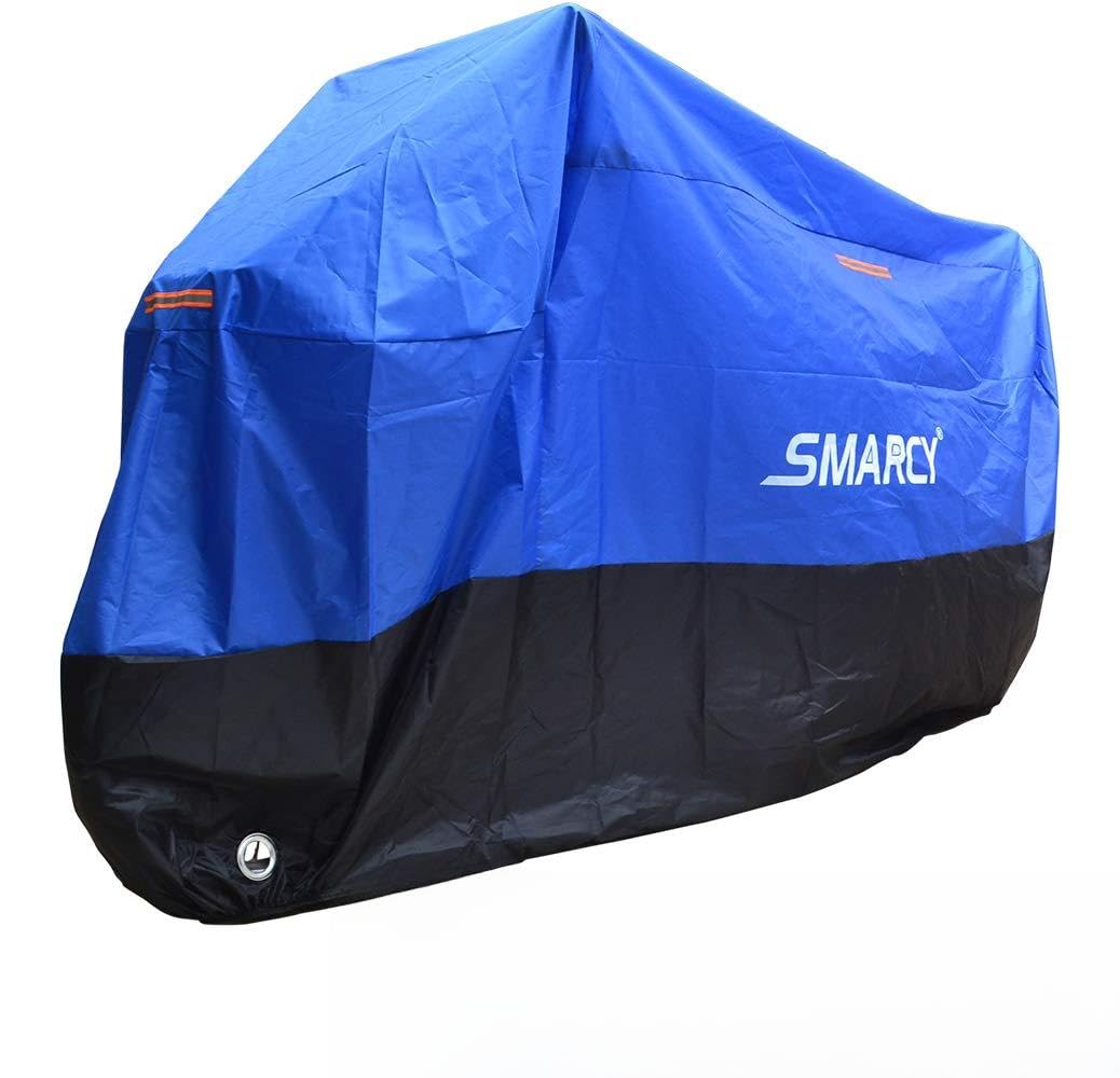 Telo Coprimoto Impermeabile Antipolvere, Copertura per Moto Portatile, Nero/Blu, Taglia XXL