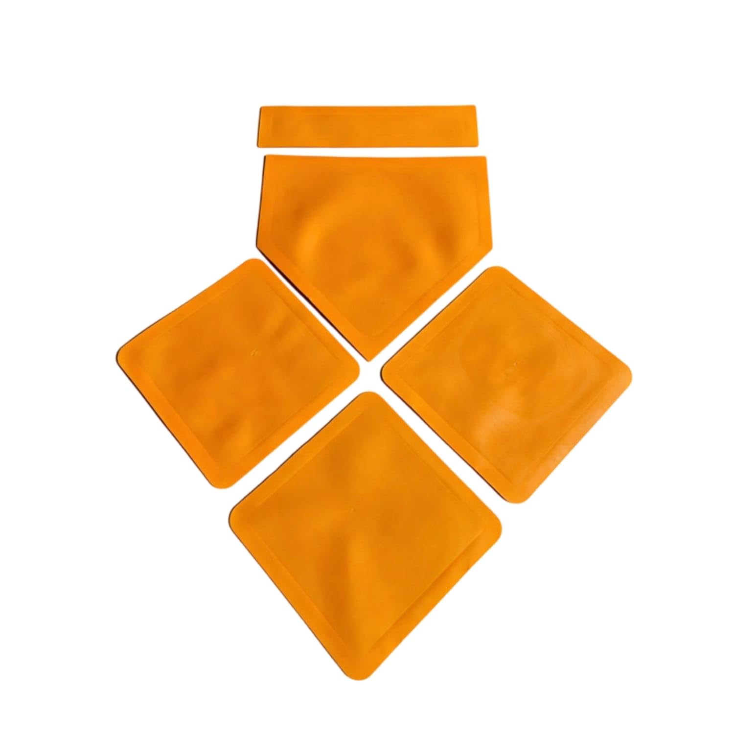 5 Pieces Waterproof 5-Piece Base Set Wear-Resistant Baseball Base Set Long-Lasting Rubber Field Bases Anti-Slip, Orange | Sporting Goods | Team Sports | Baseball & Softball-picture-20