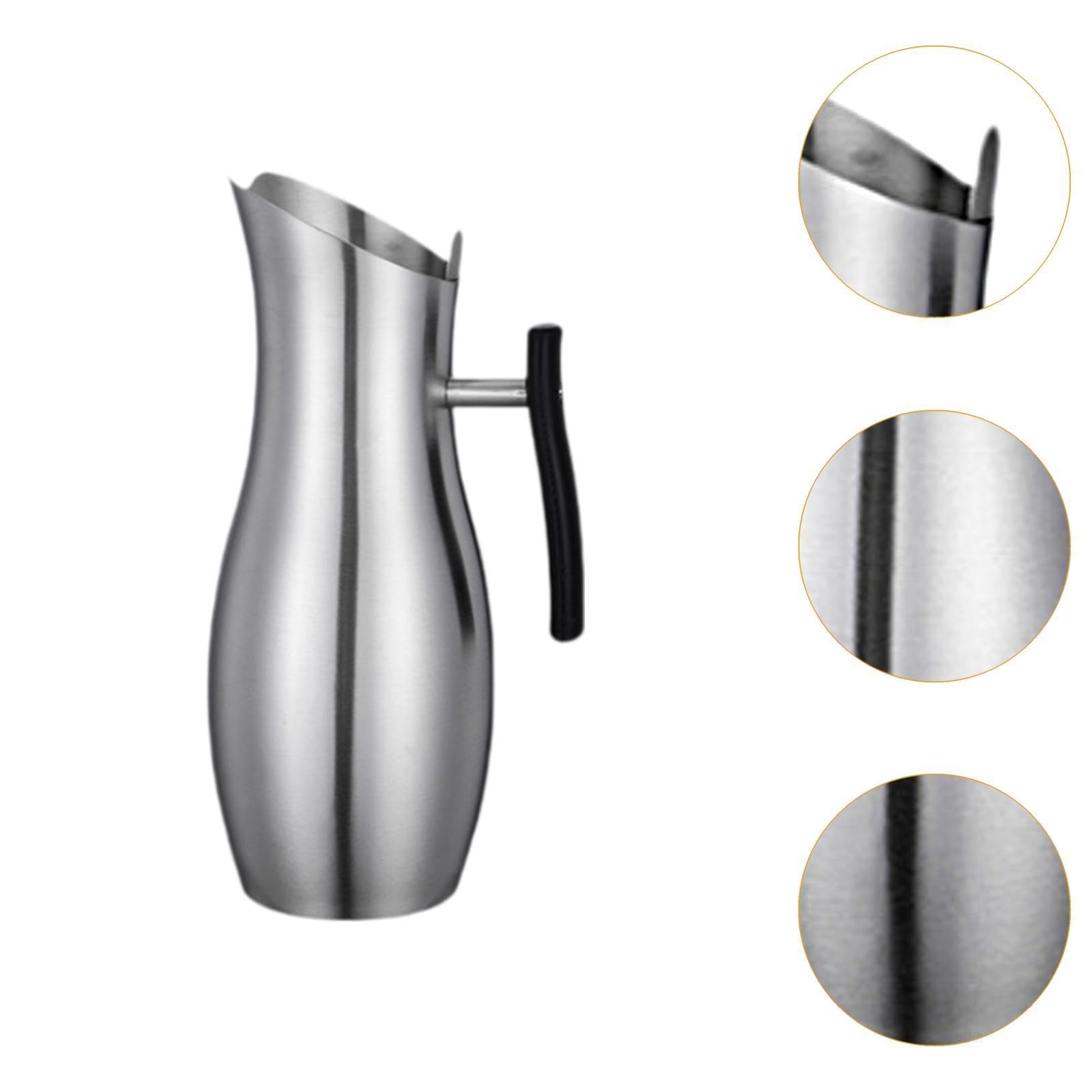 Qianly Jarra de Agua Fría Multifunción, Resistente Y Portátil de 2 litros, Ideal para La Oficina, Tetería, Cocina Y Fiestas, Plata, Individual