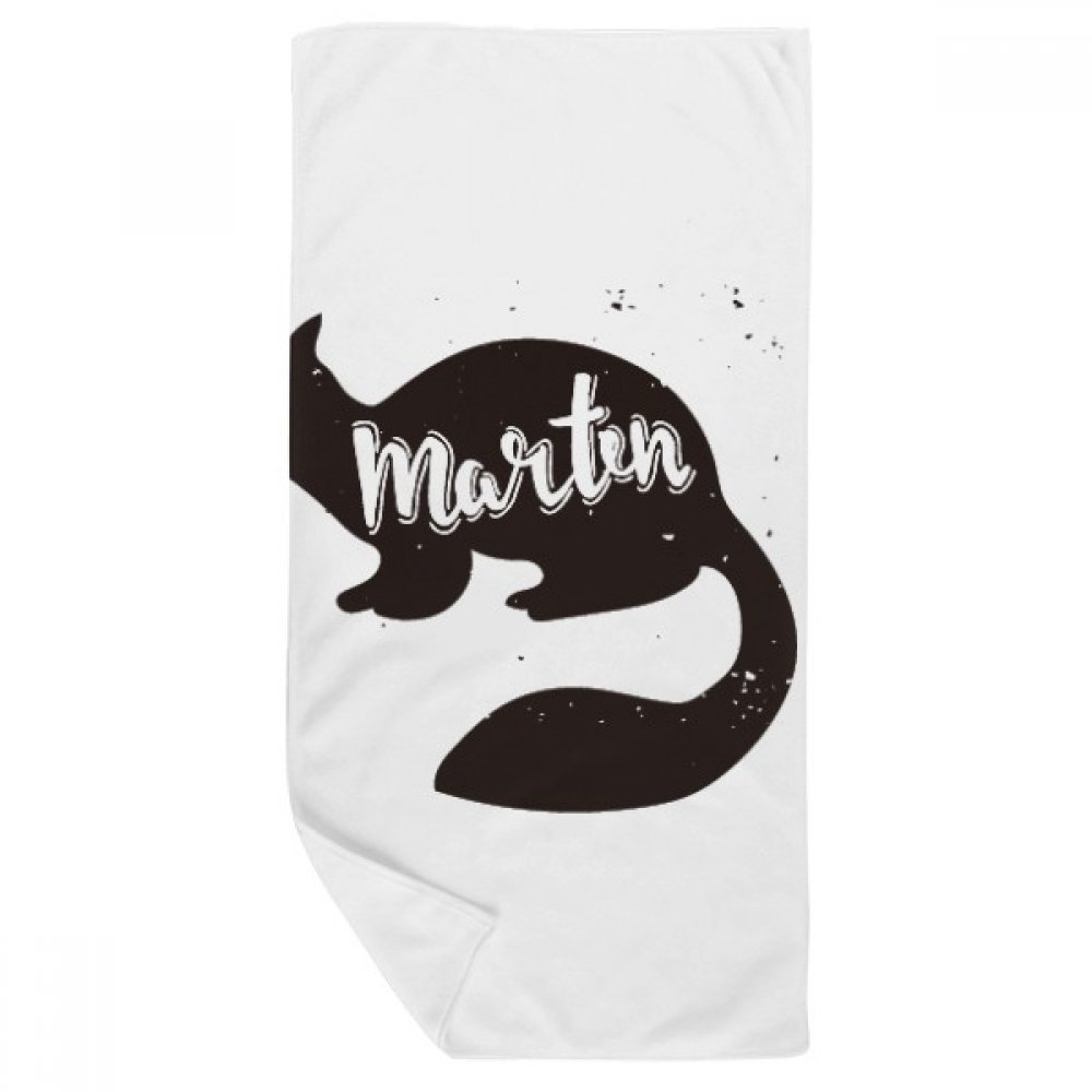 Serviette de bain marten en noir et blanc 35x70 cm douce et absorbante