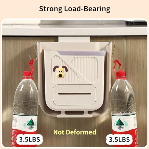 Image of Hanging Trash Can for Kitchen Cabinet Door,2.64 Gallon Collapsible Trash Can,Made of Premium TPR and PP,Ideal for Kitchen and Bathroom, or as A Rv Trash Can and Camping Trash Can