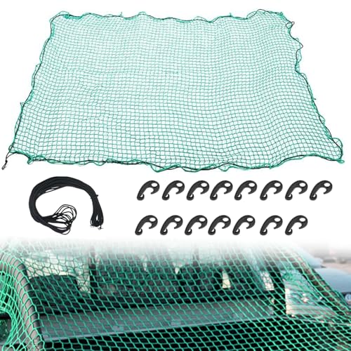Image of Cargo Net Safety Net 2.5m X 3.5m Universal Car Storage Nets with 15 Pcs Hooks and Elasticated Bungee Heavy Duty Trailer Netting Anti-Falling Mesh Cover for Van Car Boat SUV Snowmobile