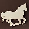Pack of 12 Unfinished Wood Horse Cutouts - Wooden Western Rodeo Cowboy Cowgirl Galloping Mustang Horse Shapes for Team Mascot Favors, Crafts, and DIY Projects - Made in USA (Size: 5" L x 4" H) #5