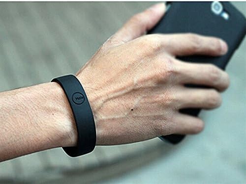 Haloband Silicone NFC Bracelet Watch Wristbands for Phone Access Control Customized Support Android Phone (Black) L Size 19cm