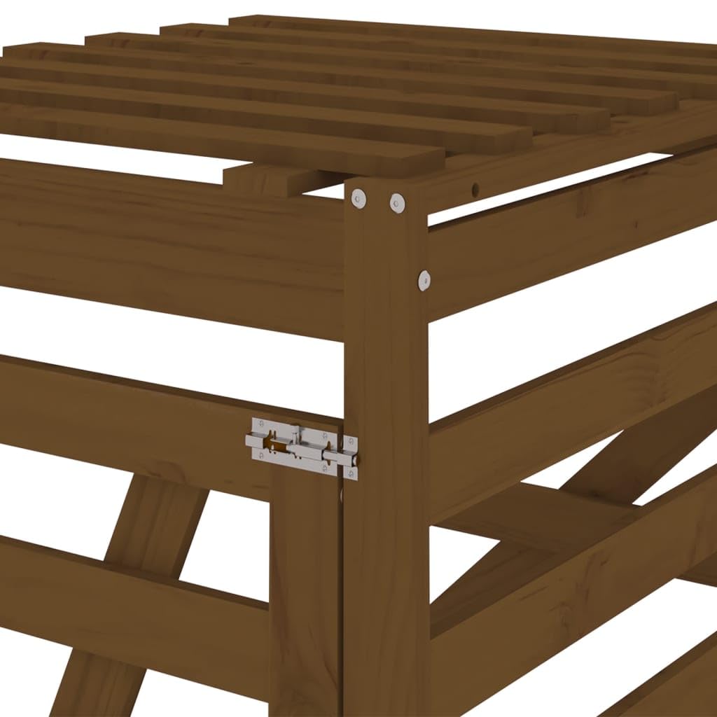 Genérico Extensión para cobertizo de Cubo Basura Madera Pino marrón Miel,Casa y jardín,Productos del hogar,Accesorios para contenedores de residuos,Soportes para contenedores de residuos-825110