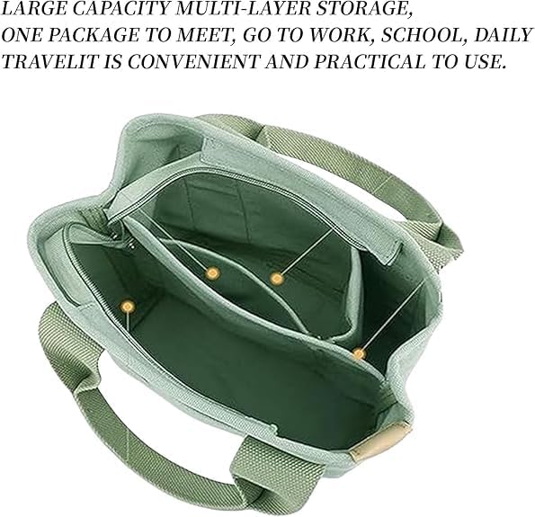 New Canvas Handbags for Women Large Capacity Multi Pocket Handbag Shoulder Bag Satchel Hobo Bag for Office and Travel4