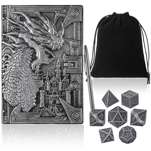 Dés en métal et journal en cuir Outus : ne perdez plus vos accessoires d'écriture et de jeu