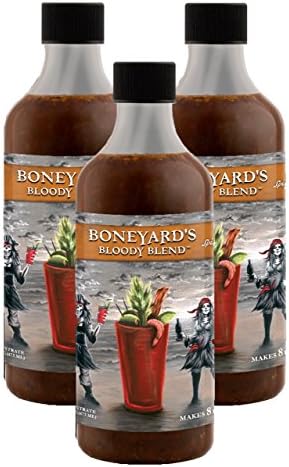 Boneyard’s Bloody Mary Mix Spicy Blend | 16 Oz Bloody Mary Concentrate & Marinade (Pack of 3)