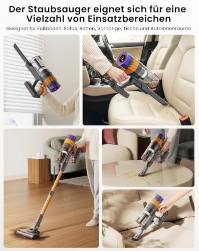 Lefant Akku Staubsauger 40KPa/450W/42Min für Tierhaare/Teppiche/Hartböden – Ansicht 5