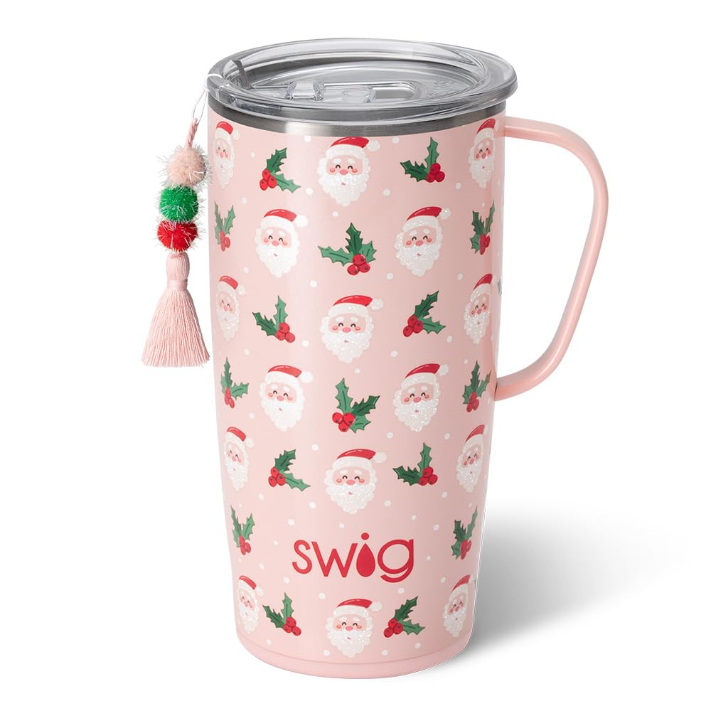Swig Life Isolierter Reisebecher – 625 Ml, Edelstahl, Mit Griff & Deckel, Motiv 'Schafe Zählen'