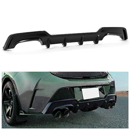 KUAFU Rear Diffuser Compatible with 2019-2022 Toyota Corolla Hatchback & Toyota Auris Hatchback Rear Bumper Diffuser Lip Valance Splitter Body Kit ABS Plastic (Unpainted Black)