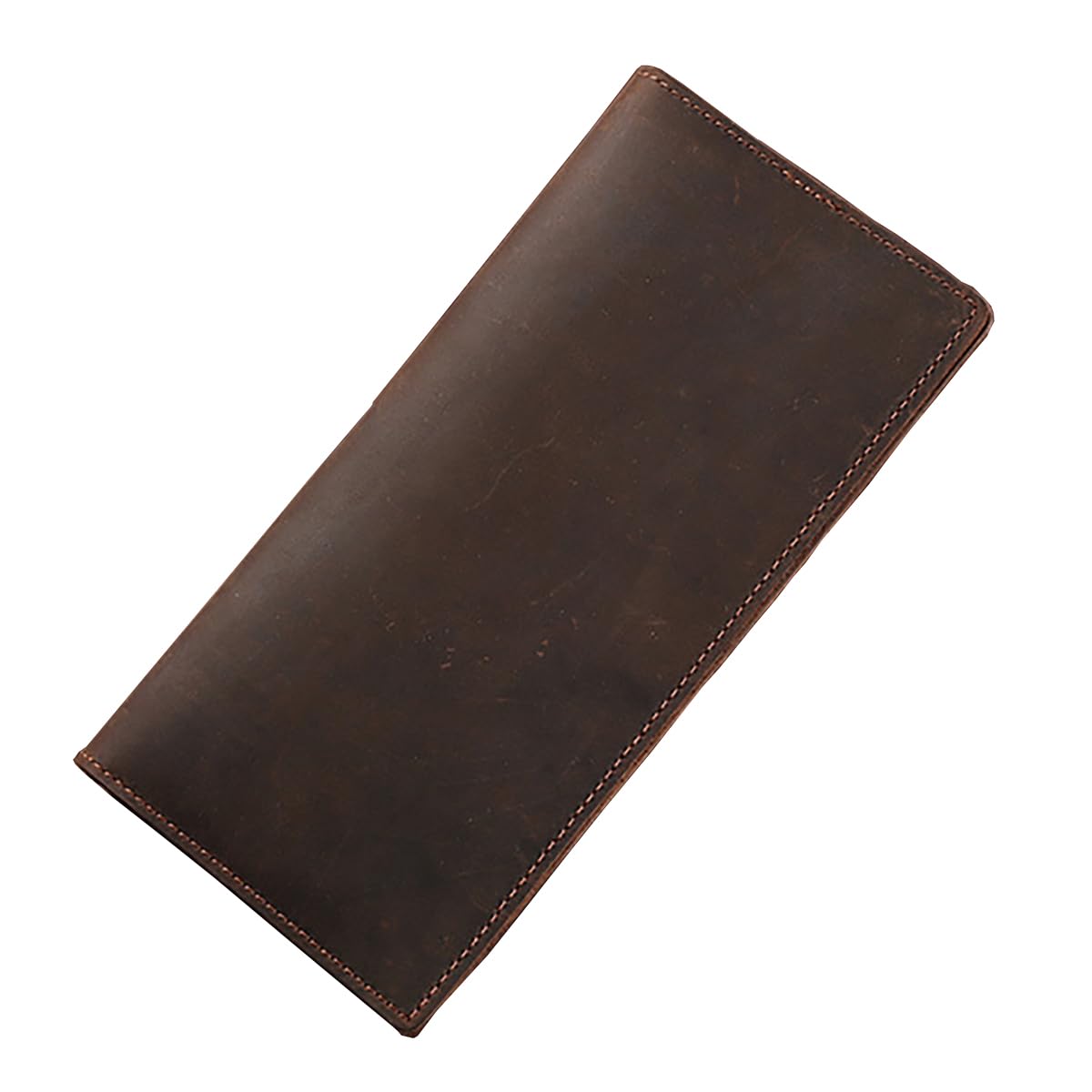 Balidiya Long Bifold Wallets for Men Genuine Leather Trifold Wallets Slim RFID Blocking Vintage Zipper Card holder with Coin Pocket