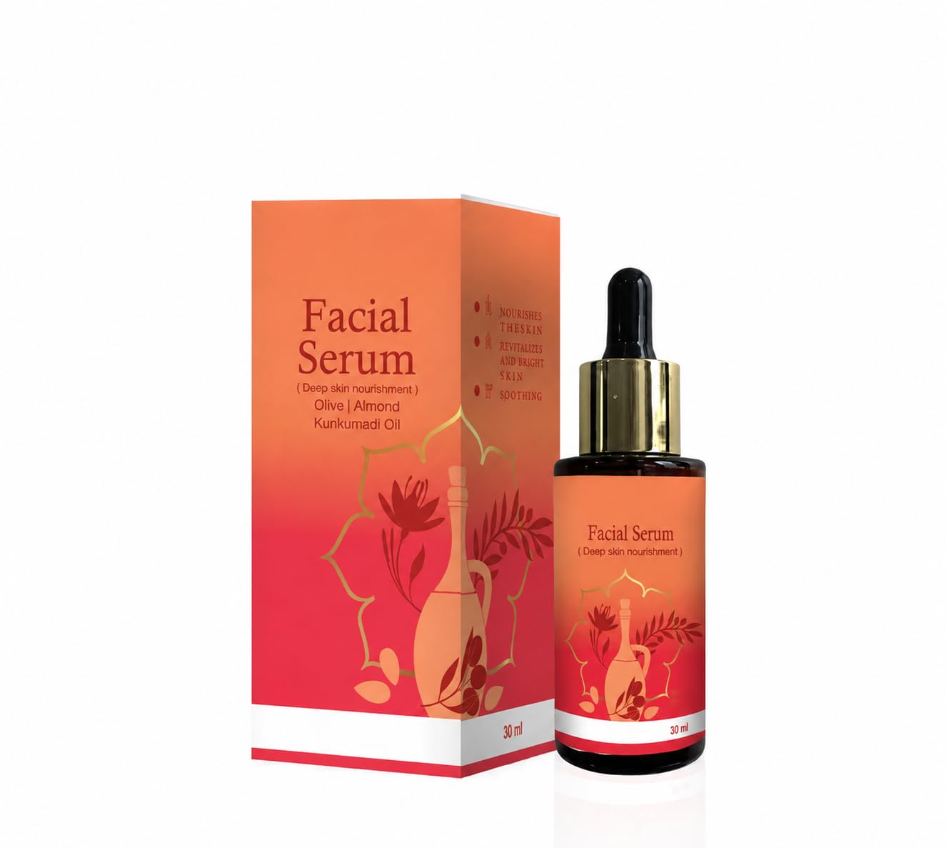 VNZ Vritilife Ayurvedic Facial Serum With Olive, Almond, And Kunkumadi Oil For Smooth, Radiant Skin, 30ml-image-1