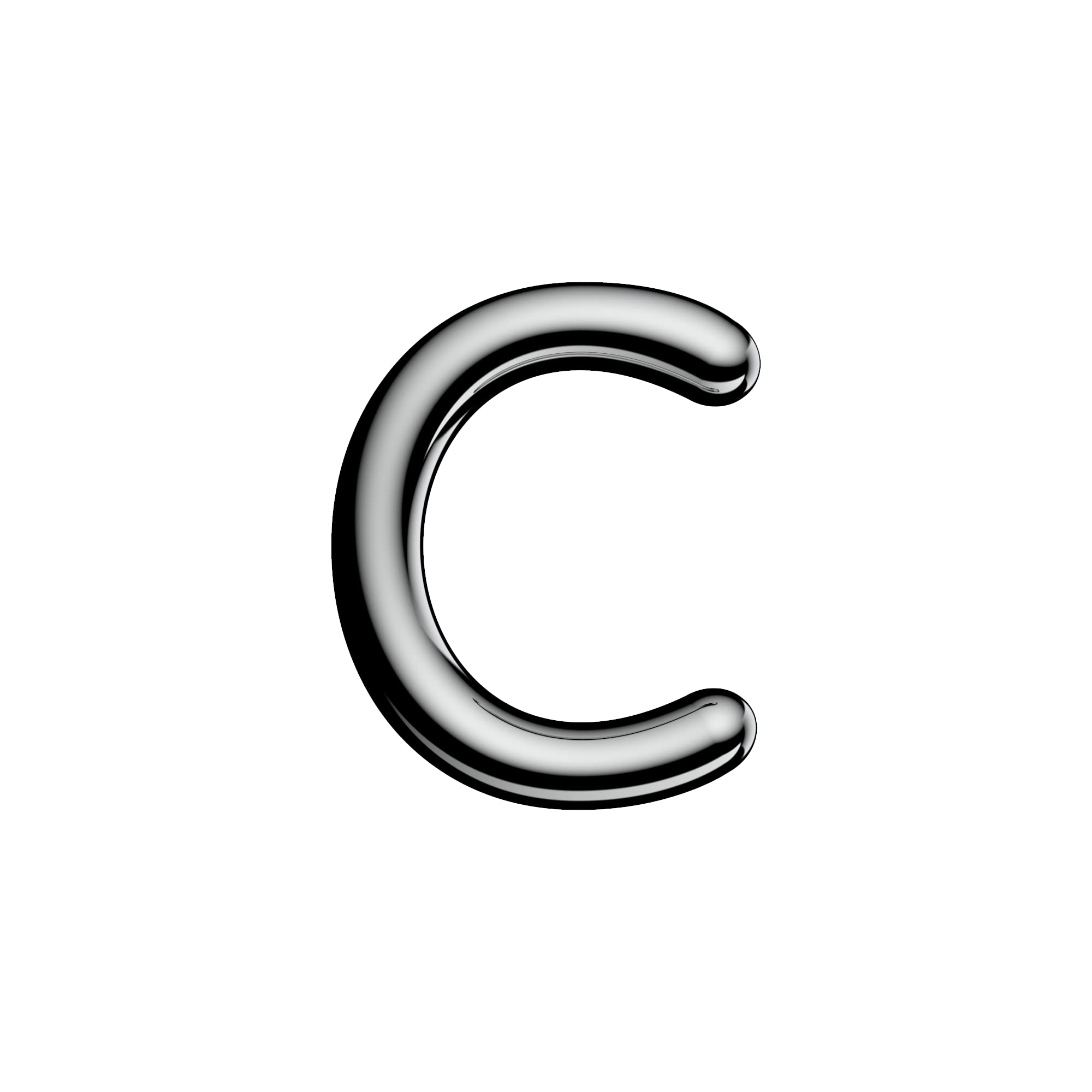 UltionSweet Chrome Door Numbers 'c' - 3inch height - Self Adhering, No Drilling or Screwing Required …