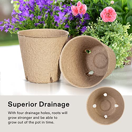 Vivosun Peat Pots, 30 Packs 3.15-Inch Seed Starting Pots With Drainage Holes, Round Nursery Pot, 20 Plant Labels For Flowers thumb #5