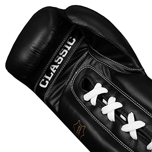 Title Classic Leather Lace Training Gloves 2.0, Black, 16 Oz #TOP2