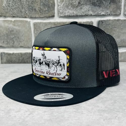 Image of Vexil American Rancher Adjustable Snapback Western Lifestyle Rodeo Southwest Inspired Meshback Hat
