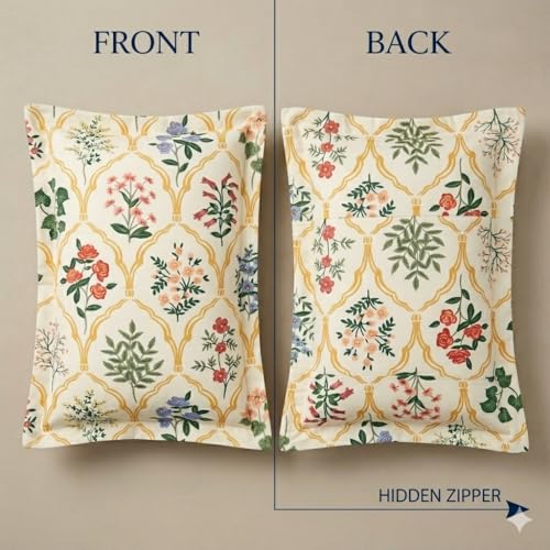 Image of HOUSE FOX Cotton Zip /Chain Pillow Covers /Cases /Protectors (NOT Pillow) Set of 3 Pair Or 6 Pcs,Size -18x28inch (Design3, 18 X 28 inch)