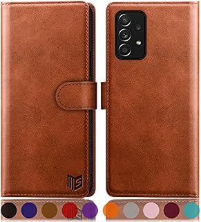 SUANPOT for Samsung Galaxy A53 5G case with [Credit Card Holder][RFID Blocking],PU Leather Flip Book Protective Cover Women Men for Samsung A53 5G Phone case Sky Blue