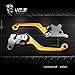 MZS Gold Dirt Bike Brake Clutch Levers Pivot Adjustable CNC Compatible with RMZ250 2004 / RMZ250 2007-2025 / RMZ450 2005-2025