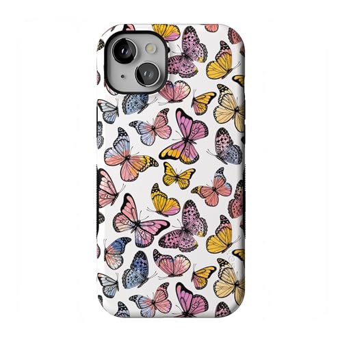Casely iPhone 15 Plus Case | Free Spirit | Rainbow Butterfly | Bold Protective Design | Compatible with MagSafe