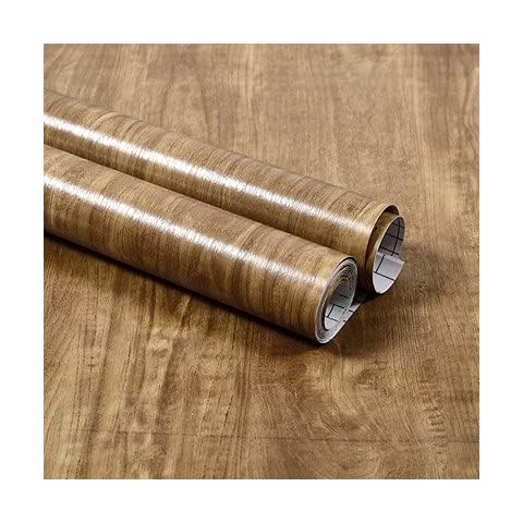 BuerHomie Wood Effect Wallpaper, Adhesive and Waterproof Perfect for Refurbishing Furniture, Table etc. (60cm x 5m) Cover