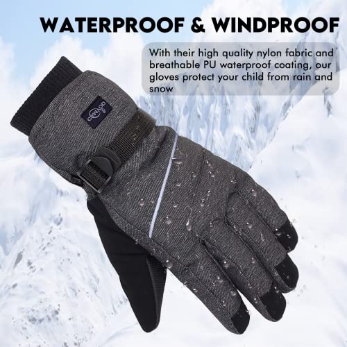 Camyod Waterproof Ski Snowboard Gloves With 3M Thinsulate, Cold Weather Gloves For Men(Piping,S) #TOP3