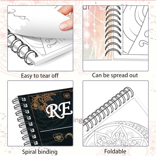OSIMIG 2 Pack Adult Colouring Books for Women, Mindfulness Colouring Books for Adults Anxiety Relief with 40 Motivational Quotes - Image 5