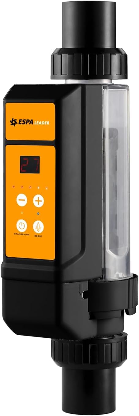 ESPA LEADER Clorador Salino para Piscinas 20G Dosificador de Cloro por Electrólisis Salina, hasta 85 m³, Producción de Cloro 20 g/h, Autolimpieza por Inversión de Polaridad, Función de Memoria