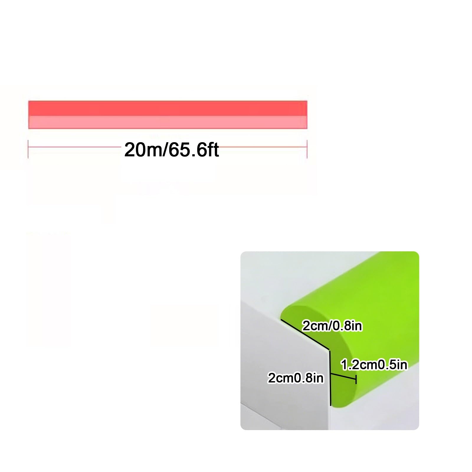 Paraspigoli Muro a Forma di L, Materiale NBR, con Retro Autoadesivo, para Spigoli per Mobili, Resistenti e Antistrappo, per Tavolo, Scrivania, Armadio, Letto(Red,20m)