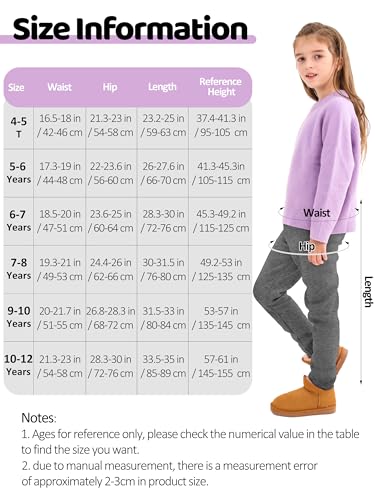 Resinta 3 Packs Girls Winter Cotton Fleece Lined Leggings Thick Thermal Pants Tights Full Length Warm Clothes for Kids2