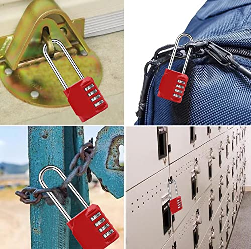 Image of 2.6 Inch Long Shackle Combination Padlock, 4 Digit Resettable Outdoor Waterproof Padlock, Combo Lock for School, Gym,Sports, Employee Locker, Fence, Gate,Toolbox, Case, Hasp Storage