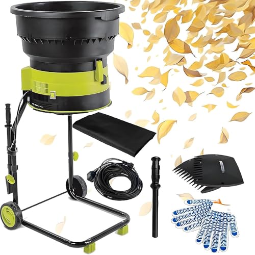 HajMyrdonyx 2500W Electric Leaf Mulcher/Shredder, Garden Compost Shredder 54cm Wide Hopper, Includes Storage Bag Easy Maintenance for Yard Cleanup, Garden Leaves Nopowercord
