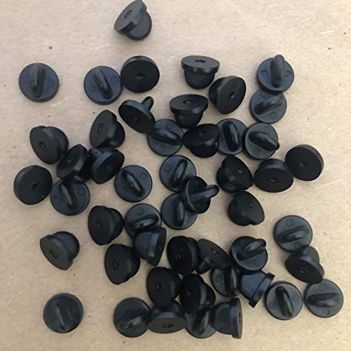 50Pcs Pvc Rubber Pin Backs Butterfly Clutch Backings Pin Cap Keepers Replacement For Uniform Badges Comfort Fit Tie Tack Lapel Pin Backing Holder Clasp, Black #TOP5