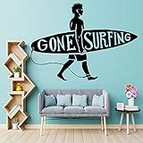 surf vinyl wall art Decora paredes o ventanas interiores, dormitorios, salas de estudio, dormitorios, tiendas. También puedes decorar muebles.